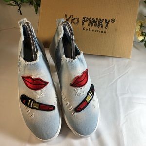 Via Pinky Collection Hightop Slip-On Sneakers.
